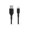 Punutud USB-Lightning kaabel 1m, must