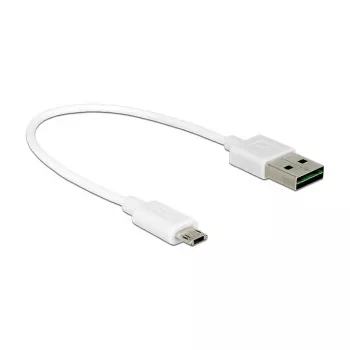 USB-kaabel DeLOCK 84805 USB 2.0 0,2 m USB A Micro-USB B valge
