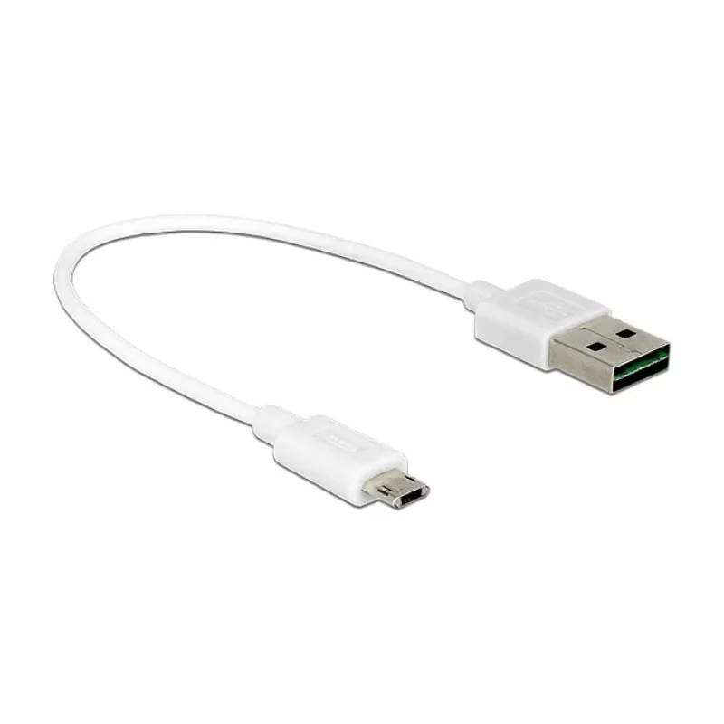 USB-kaabel DeLOCK 84805 USB 2.0 0,2 m USB A Micro-USB B valge
