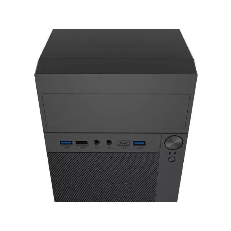 PC korpus NATEC Helix Mini Torn Must — microATX/Mini-ITX, 3x3,5 tolli + 5x2,5 tolli, 33 cm GPU, USB-C/USB-A pordid