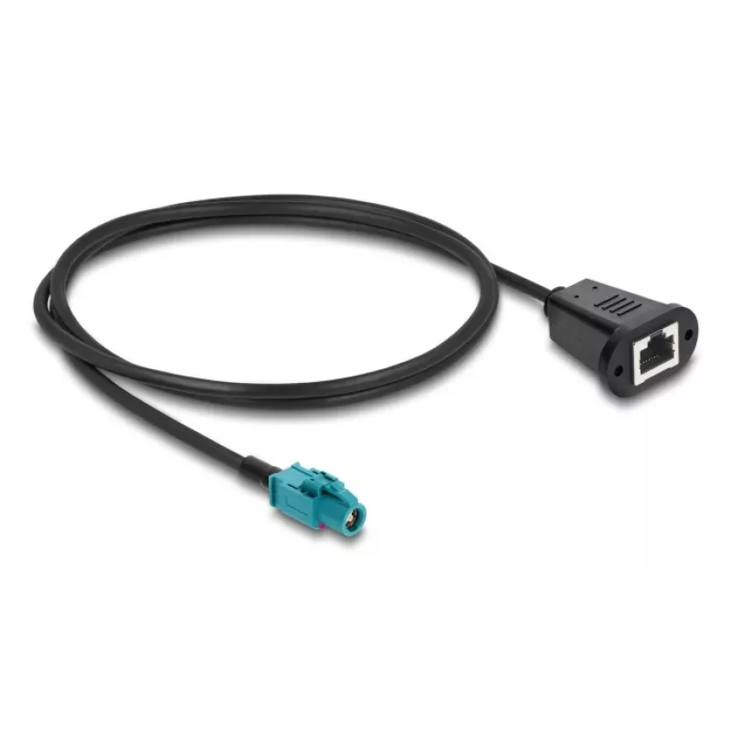 Koaksiaalkaabel DELOCK 90700 — 1 m, HSD Z RJ-45-le, must/sinine