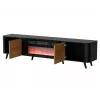 TV-kapp Cama Meble Volare 200 x 39 x 49 cm must/pähkel kaminaga