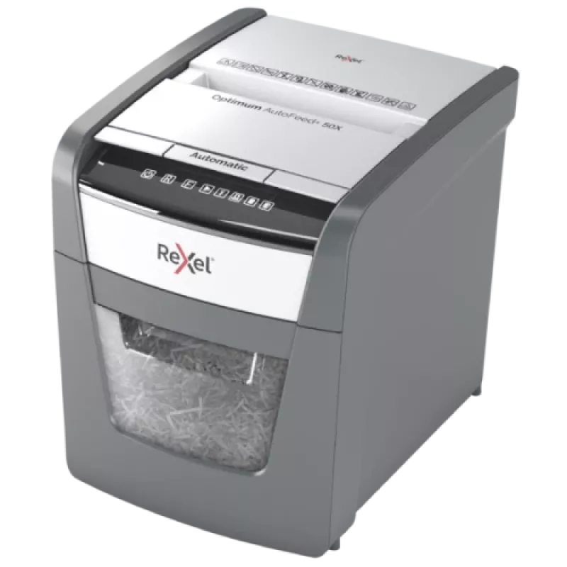 Rexel Optimum AutoFeed+ 50X automaatne ristlõikepaberipurustaja P4