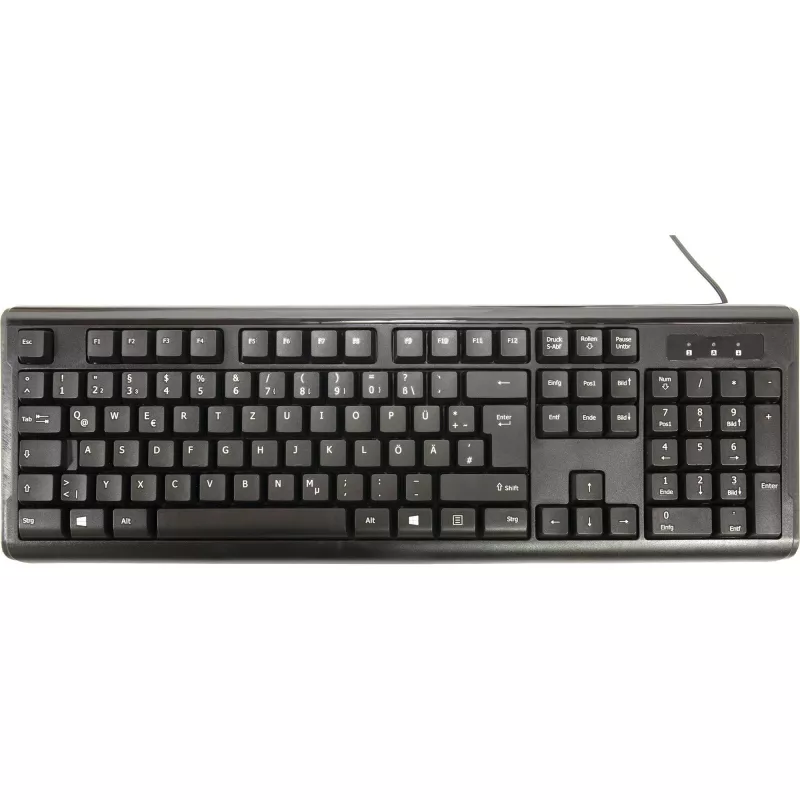 Inter-Tech AC KB-102DE Lauaarvuti USB MUST 1000dpi 105 Nuppu Juhtmega (88884138)