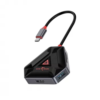 USB-C jaotur SBOX HEXAGON 6-ühes HDMI ja Ethernetiga, USB-C valge