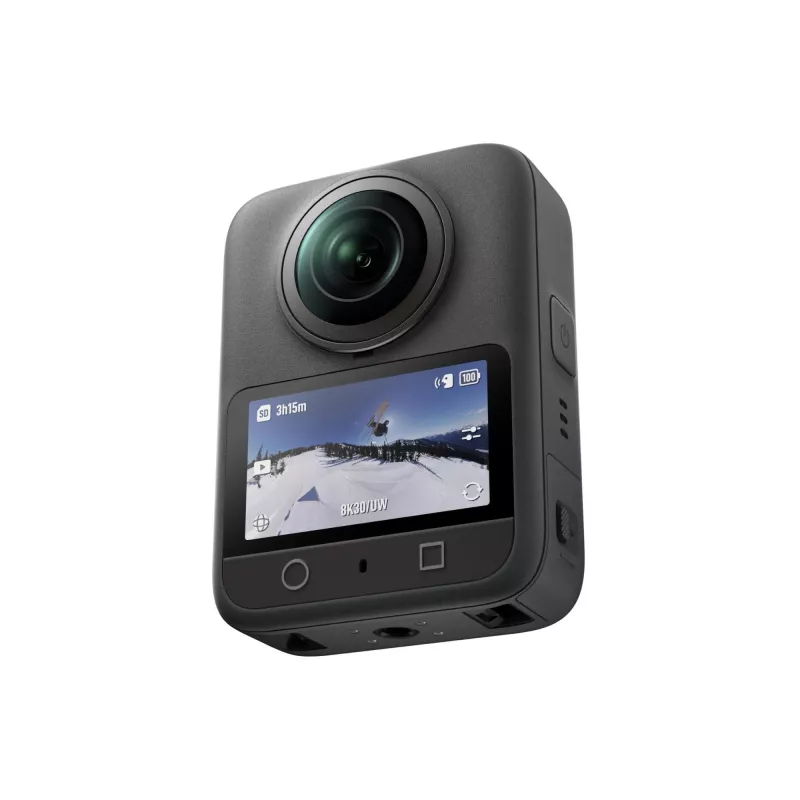 Tegevuskaamera DJI Osmo 360 Standard Combo — 8K Ultra HD, 120 MP CMOS, 240 fps, elektrooniline stabiliseerimine, 2-tolline ekraan, MicroSD, 183 g, must