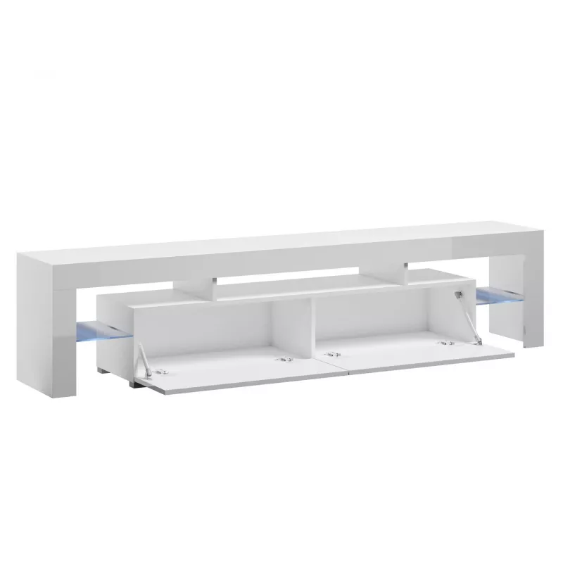 Teleriiul Cama Meble TORO 200 — 2000×350×410 mm, hall pealispind puitlaastplaadist, hall/valge läige