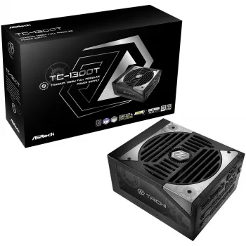 Toiteplokk ASROCK Taichi TC-1300T 1300 W 20+4 pin ATX 80 PLUS Titanium, must, 135 mm ventilaator
