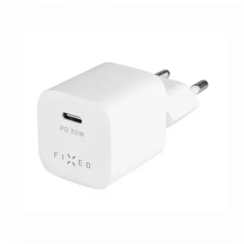 Kaasaskantav USB-C reisilaadija FIXED FIXC30M-C-WH 30W kompaktne disain