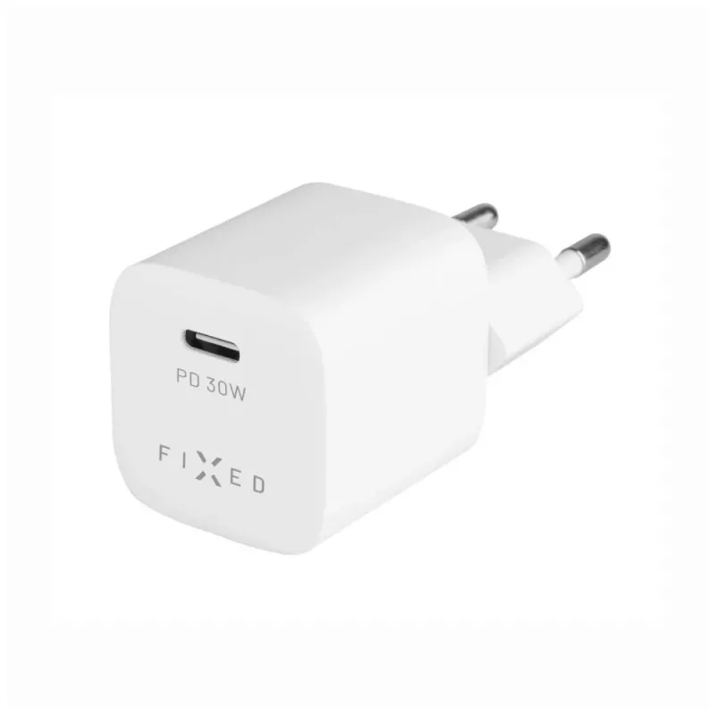 Kaasaskantav USB-C reisilaadija FIXED FIXC30M-C-WH 30W kompaktne disain