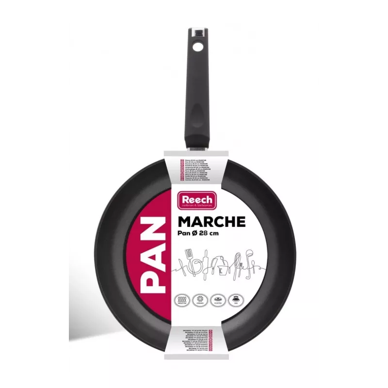Alumiiniumist praepann mittenakkuva kattega LP1003 MARCHE 28cm must