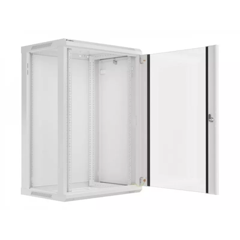 Lanberg seinale paigaldatav paigaldusrack-kapp 19'' 18U 600x450mm hall (klaasuks)