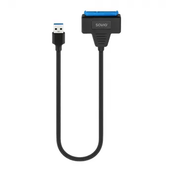SAVIO SATA-USB 3.1 Gen 1 liidesekaabel AK-68, SATA emane USB-A isasele, 5 Gbit/s, 0,25 m, must