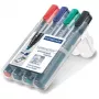 Marker Staedtler Lumocolor 350 WP4 4 tk must, sinine, roheline, punane