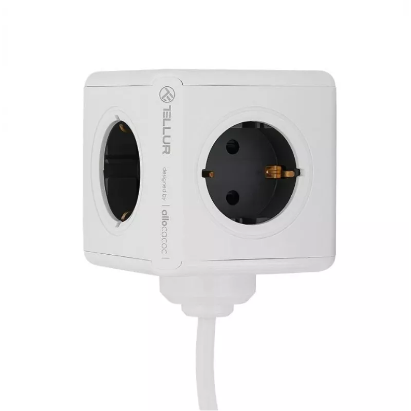 Pikendusjuhe Tellur Power Cube Extended 4 pistikupesa 2 USB-porti