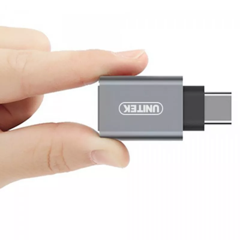 UNITEK Y-A025CGY kaabli liides/sugupuu adapter USB Type-C USB Type-A Metallic