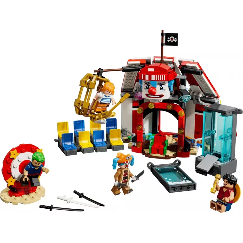 LEGO klotside mängukomplekt Buggy the Clowni tsirkusetelk 75637 — 573 tükki, 4 minifiguuri, vanus 8+