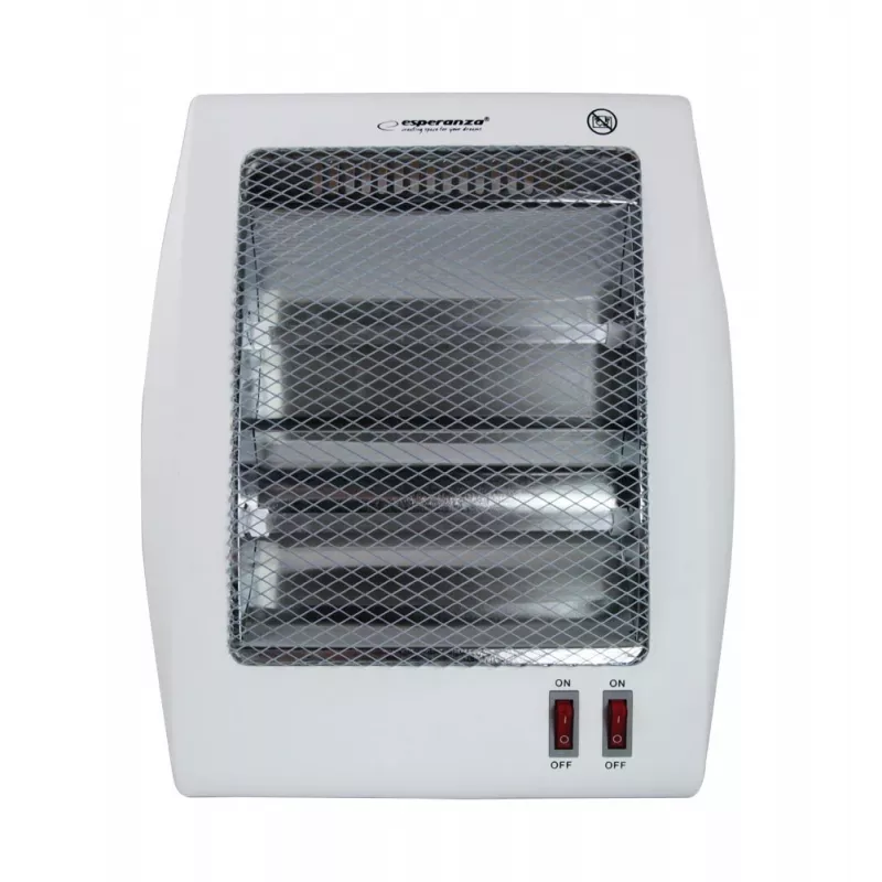 Kvartsküttega elektriline ruumisoojendi ESPERANZA EHH010 400W/800W, valge, 1,2 m juhe, nupud, reguleeritav termostaat