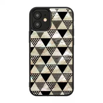 Kaitsev telefoniümbris iKins Apple iPhone 12 mini jaoks, püramiidtekstuuriga, must