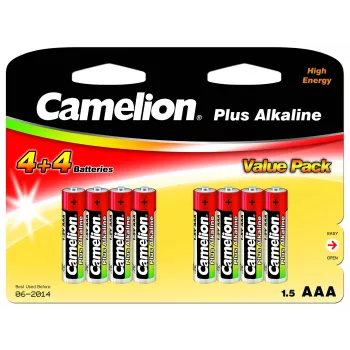 Leelispatareid AAA (LR03) CAMELION 11044803 — pakendis 8 tk, ühekordsed