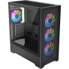 PC korpus Silentware Core 100 A-RGB Must — mudel CORE100Must, A-RGB valgustus, kesktorni vormitegur