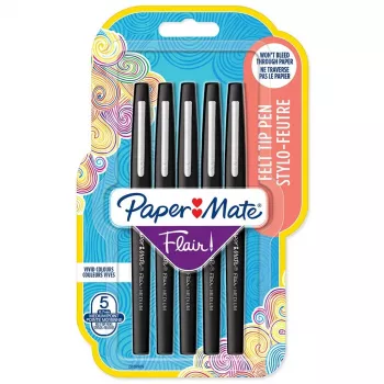 Viltpliiats Papermate Flair Originaal Medium Must 5 tk