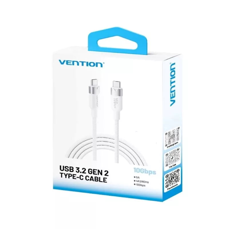 Vention USB 3.2 5A 10Gbps 1m WH USB-C–C kaabel