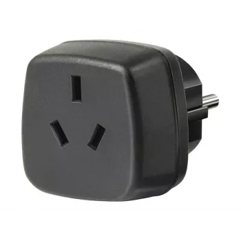 Reisiadapter AUS/CN > Maandatud pistik, pistikupesa adapter must