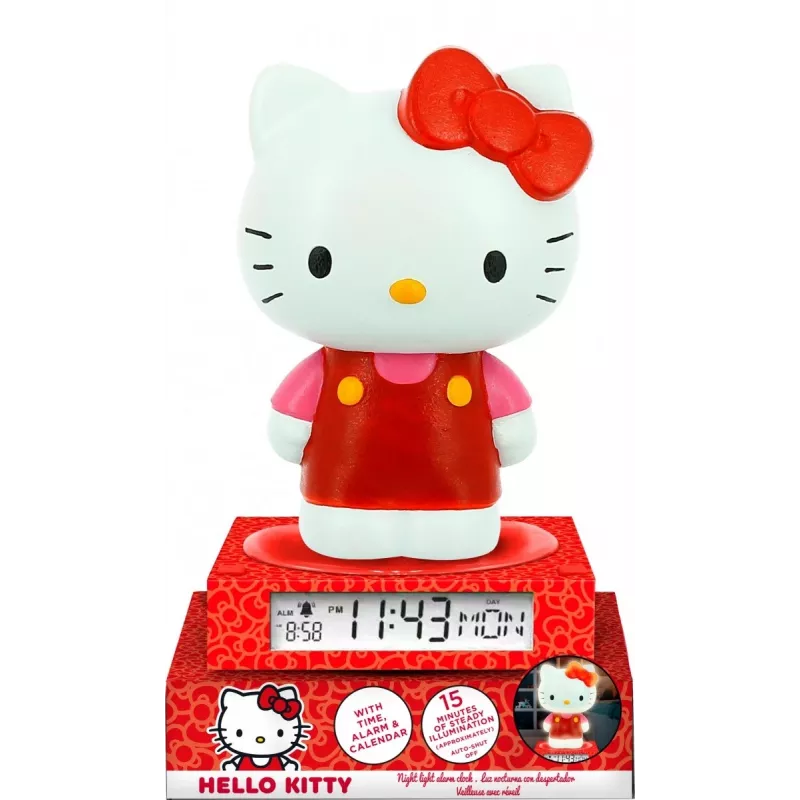 3D öölamp Kids Euroswan HK50198 Hello Kitty disaini ja sisseehitatud äratuskellaga