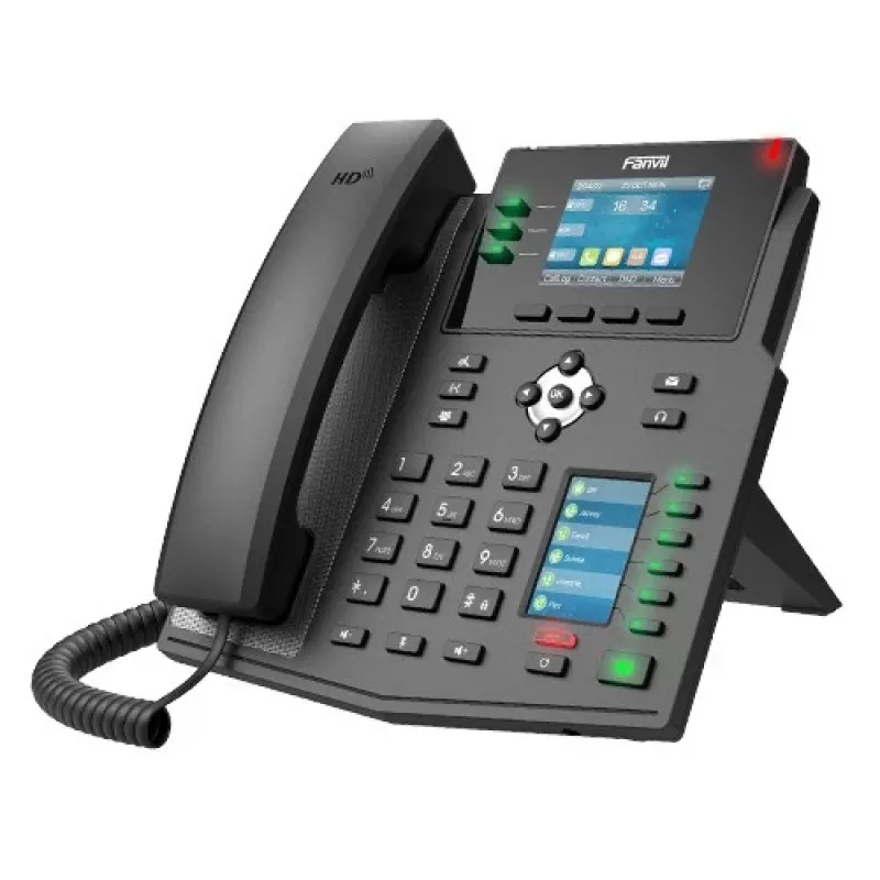IP-telefon Fanvil X4U must 12 liini LCD Wi-Fi juhtmega telefonitoru
