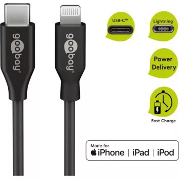 Laadimis- ja sünkroonimiskaabel Goobay Lightning to USB-C 0,5 m