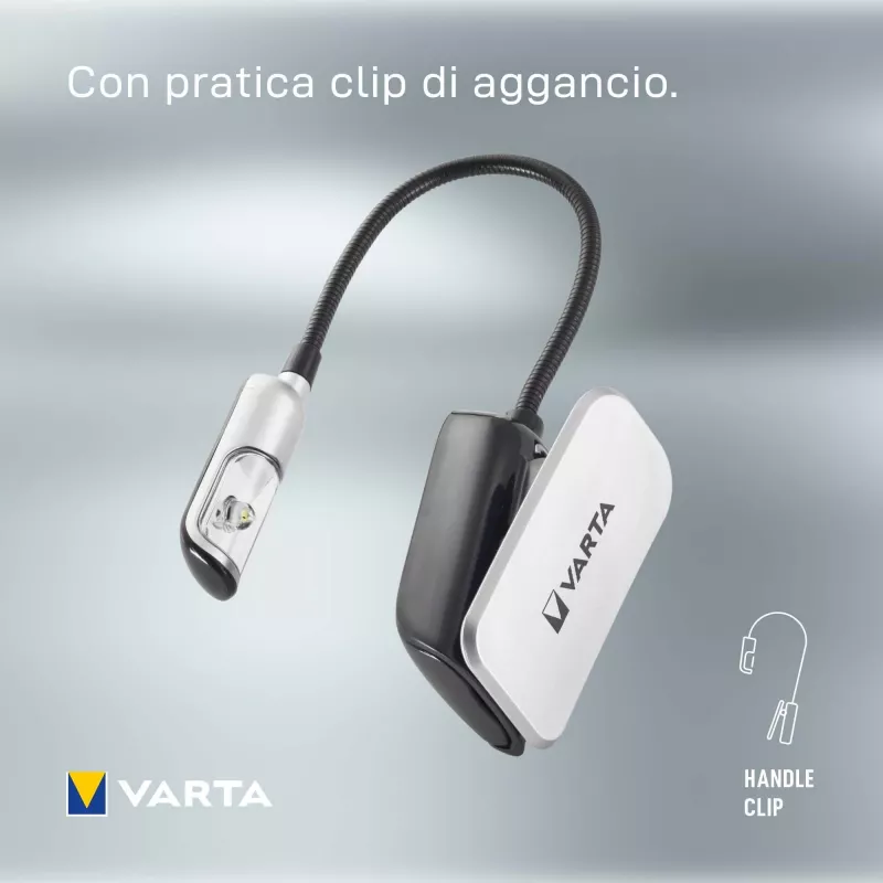 Varta 16618 - Klambriga taskulamp - must - hõbe - plastik - LED - 1 lamp - 9 lm