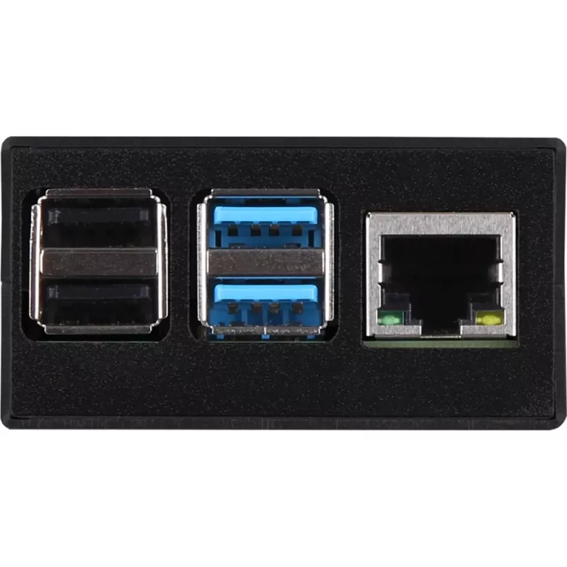 Alumiiniumkorpus Raspberry Pi 4 B jaoks, JYT, mudel RB-AlucaseP4+01B, must viimistlus