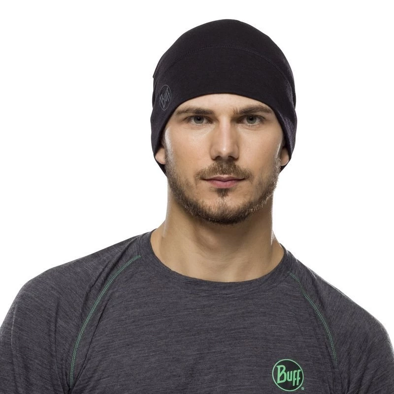 BUFF MERINO LIGHTWEIGHT BEANIE SOLID Must ühes suuruses müts Standard