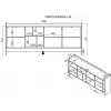 Cama PORTO 3D kummut 190x38x77 tamm/must