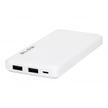Kaasaskantav laadija akupank BLOW PB10A 10000mAh (37Wh), 2x USB-A väljundid, 22,5W koguvõimsus, Micro‑USB sisend, polümeeraku