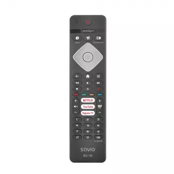 SAVIO RC-16 IR juhtmeta kaugjuhtimispult TV-tuunerile / digiboksile, 20 seadet, 10 m leviulatus, must