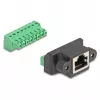 DELOCK RJ45 pistik klemmiploki adapterile 2 kontaktiga 66589 Must Roheline