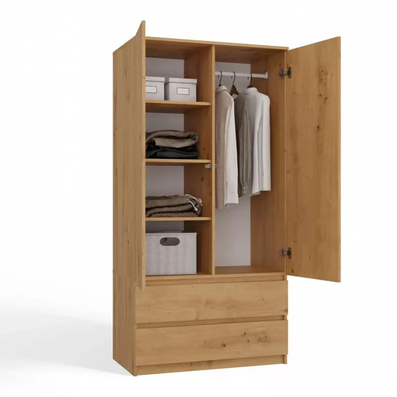 Topeshop SZAFA MALWA ART bedroom wardrobe/closet 5 shelves 2 uks(s) tamm