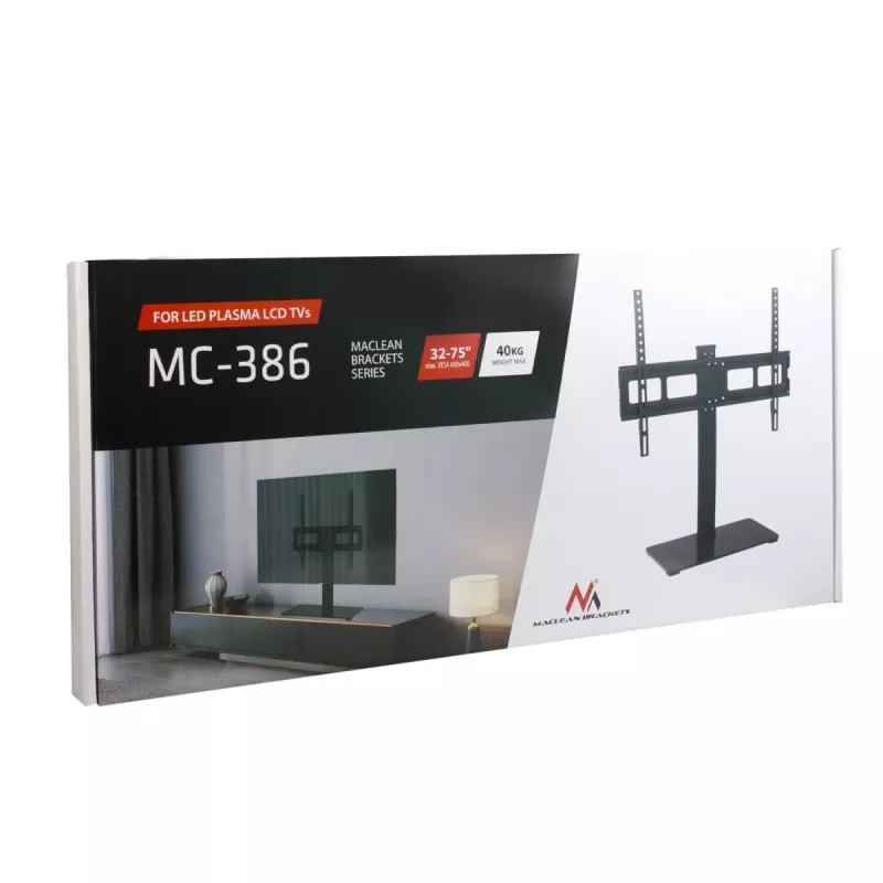 Telerialus MACLEAN MC-386 32-tollistele kuni 75-tollistele teleritele, kuni 40 kg, VESA 600x400 mm, pööratav, eraldiseisev