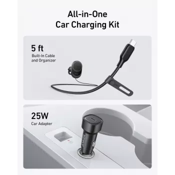 Juhtmeta magnetiline auto laadija Anker MagGo 15W — Magnetiline 15W Qi kiirlaadimine nutitelefonidele, must