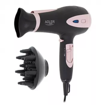 Adler | Föön | AD 2248b ION | 2200 W | Temperatuuriseadete arv 3 | Ioonfunktsioon | Difuusori otsik | Must/Roosa