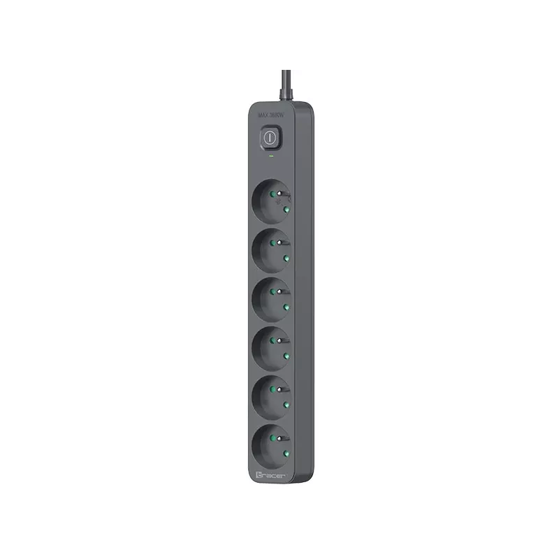 Pikendusjuhe TRACER TRALIS47025 1,8 m kaabel, 6 pistikupesa