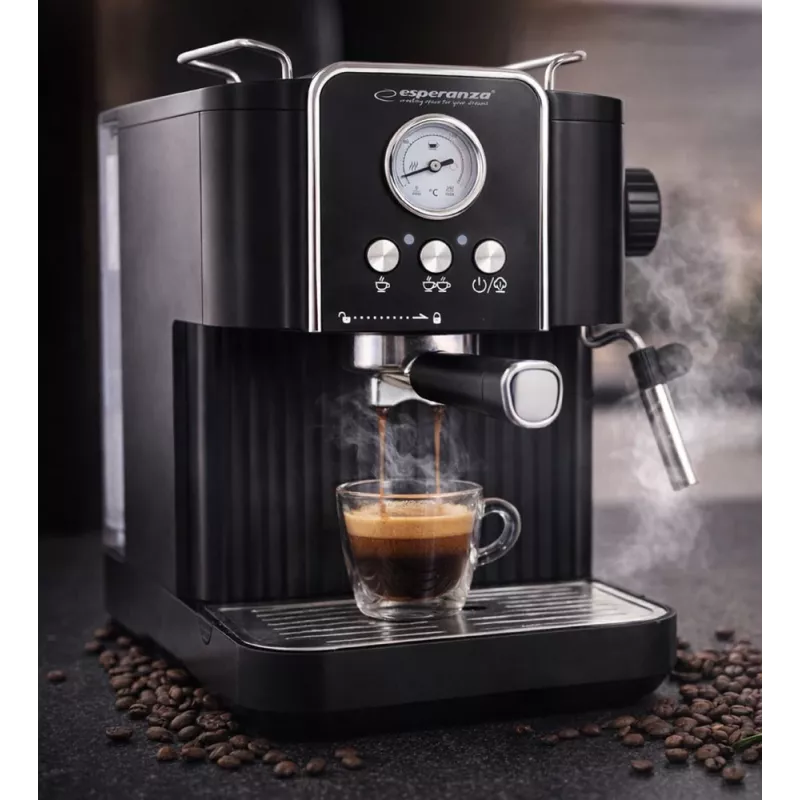 Espresso kohvimasin ESPERANZA EKC010 — 1,8 L veepaak, 850 W, 20 baari, sisseehitatud piimavahustaja