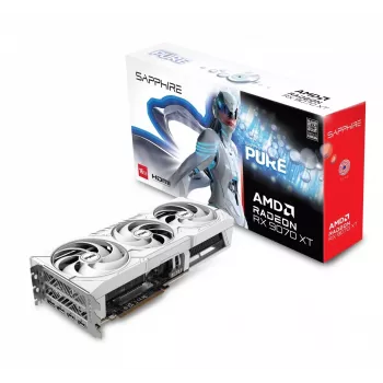 Graafikakaart Sapphire Radeon RX 9070 XT — 16 GB GDDR6, PCIe 5.0, 256-bit, 320 mm, 3 pesaga, valge