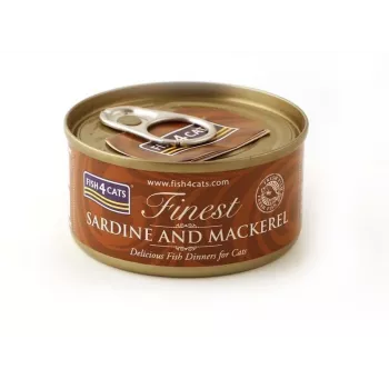 Märg kassitoit FISH4DOGS Sardine and mackerel pouch 70 g, kalamaitse, täiskasvanud kassid, valk 12%, niiskus 85%