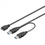 Wentronic Goobay USB 3.0 Dual Power SuperSpeed kaabel, must, 0,3 m - USB 3.0-pistik (tüüp A), USB 3.0-pistik (tüüp A) > USB 3.0 mikro-pistik (tüüp B) (95746)