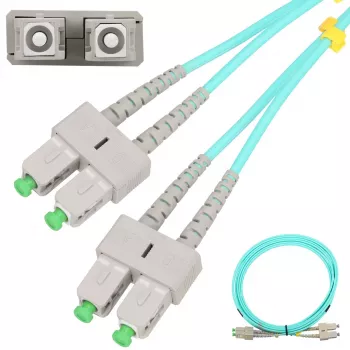 Fiiber patchcord Extralink SC/APC–SC/APC, mitmemoodiline OM3, dupleks, 3 mm mantliga, 5 m