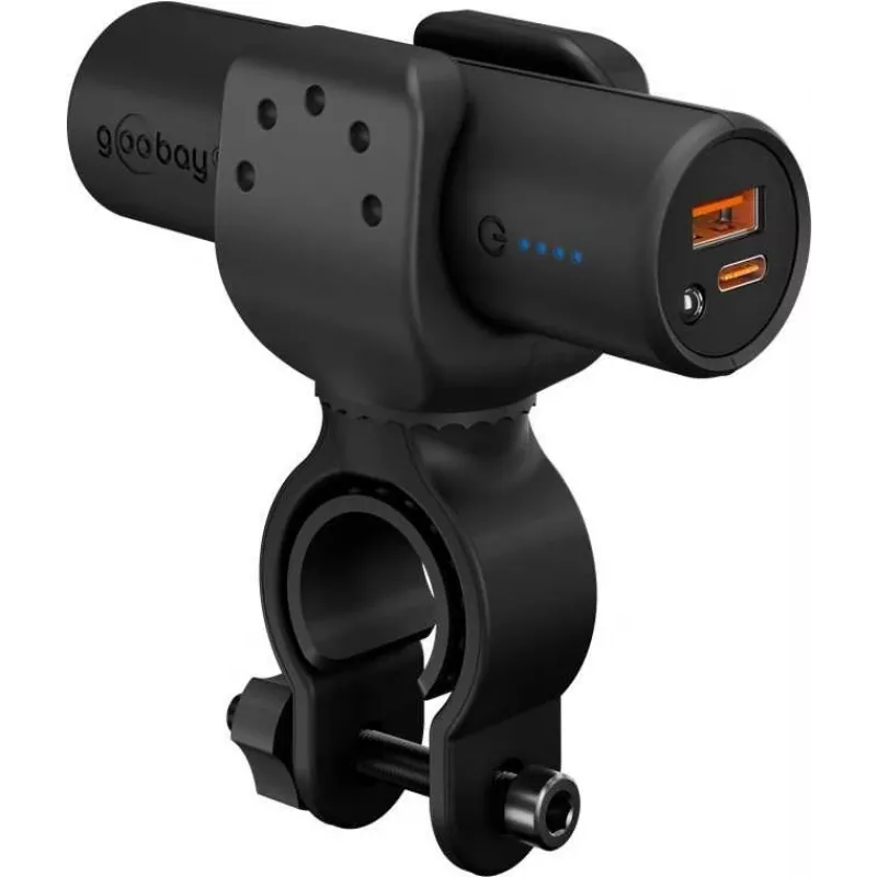 Goobay Bike Powerbank 5.0 tugevdatud hoidikuga jalgratta juhtrauale | 60656 | 5000 mAh | Must