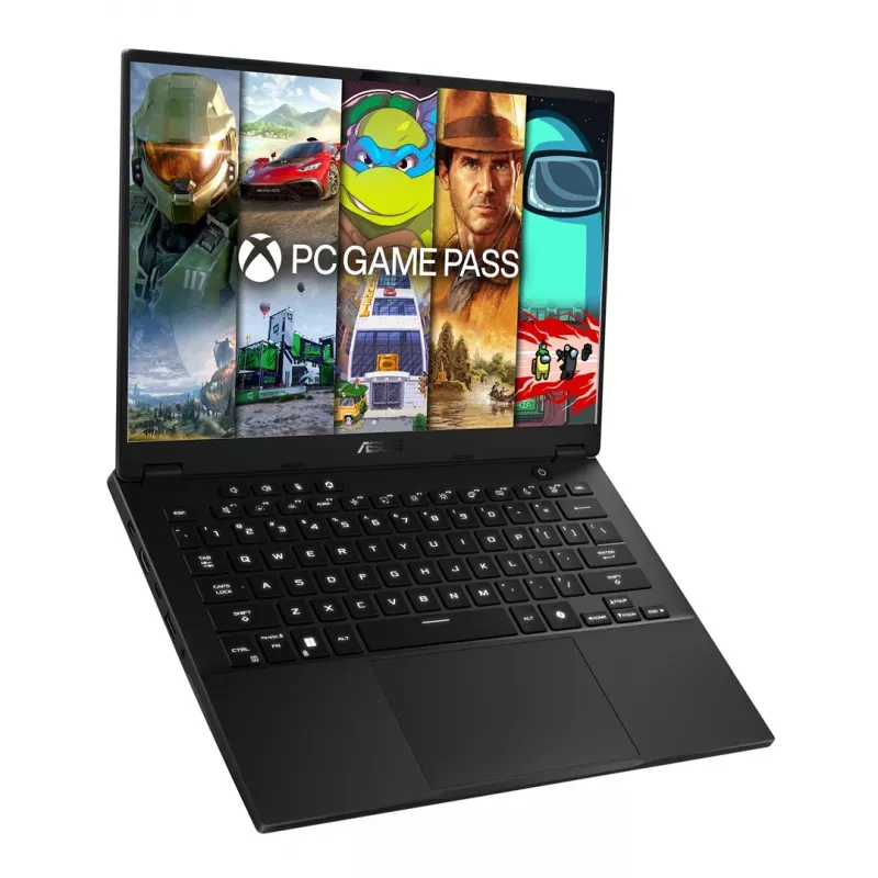 Sülearvuti ASUS FA401UH-RG018 — 14-tolline WQXGA IPS 165 Hz, AMD Ryzen 7 260 (8 tuuma/16 lõime, kuni 5,1 GHz), RTX 5050 8 GB, 16 GB LPDDR5x, 512 GB PCIe 4.0 SSD, 73 Wh